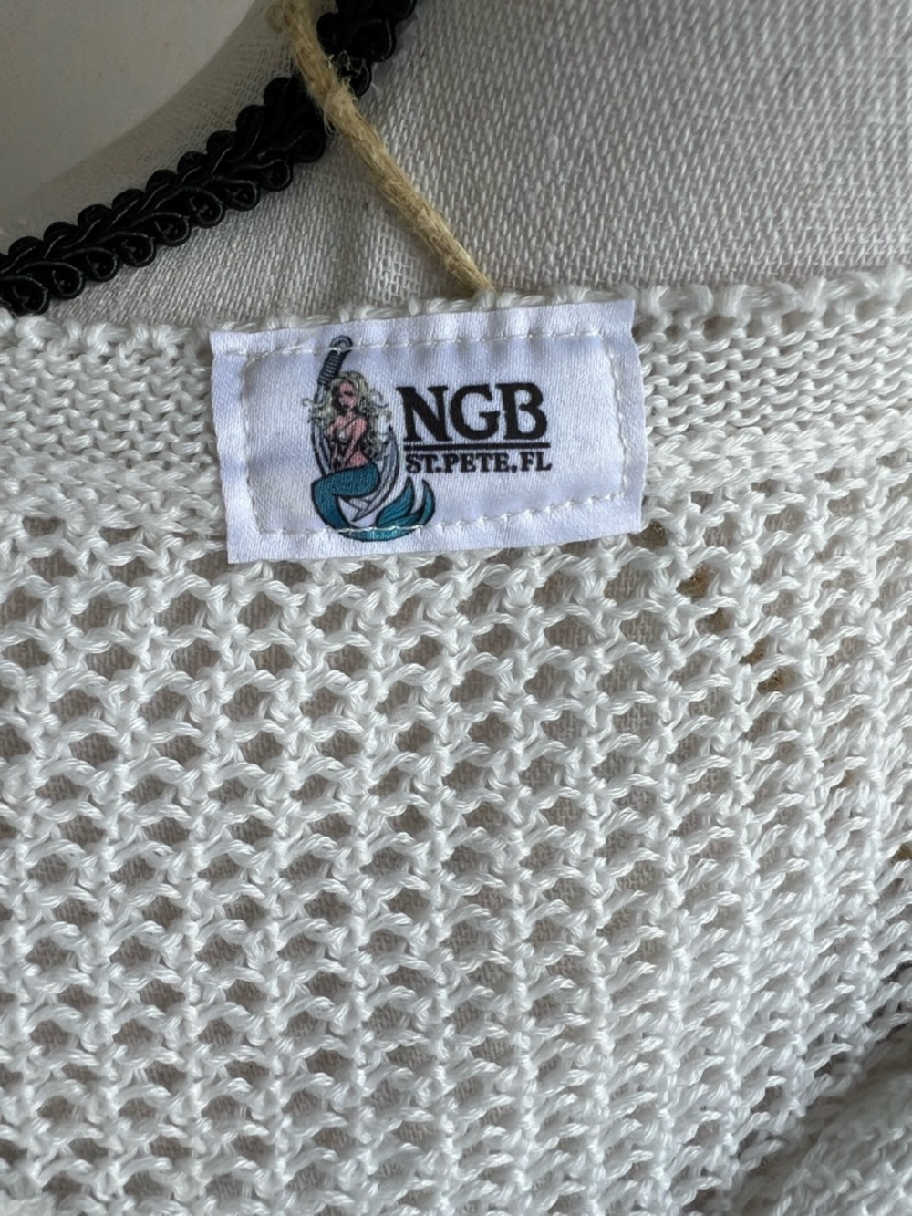 White Knit Beach Coverup Crochet Dress - Picture 8 of 8